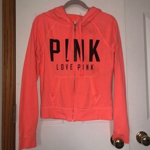 Pink Zip-up Orange Hoodie